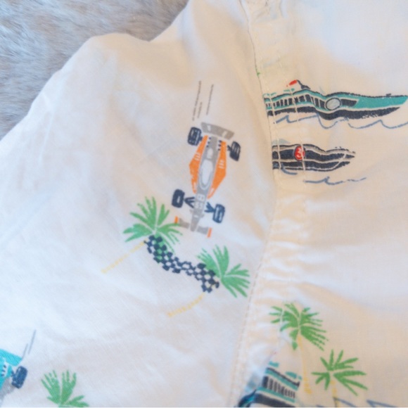 GAP Toddler Boys Button Up Shirt Race Car Yacht Monaco Style Size 3 Years - Picture 9 of 9